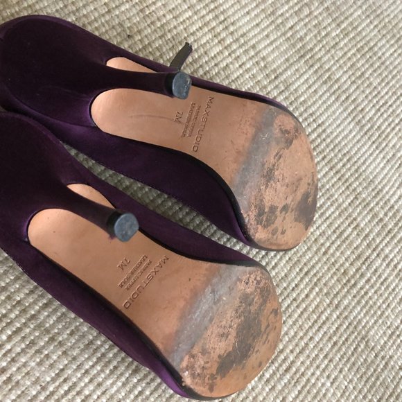 BEAUTIFUL PURPLE MAX STUDIO SATIN SIZE 7 HEELS - Picture 5 of 5